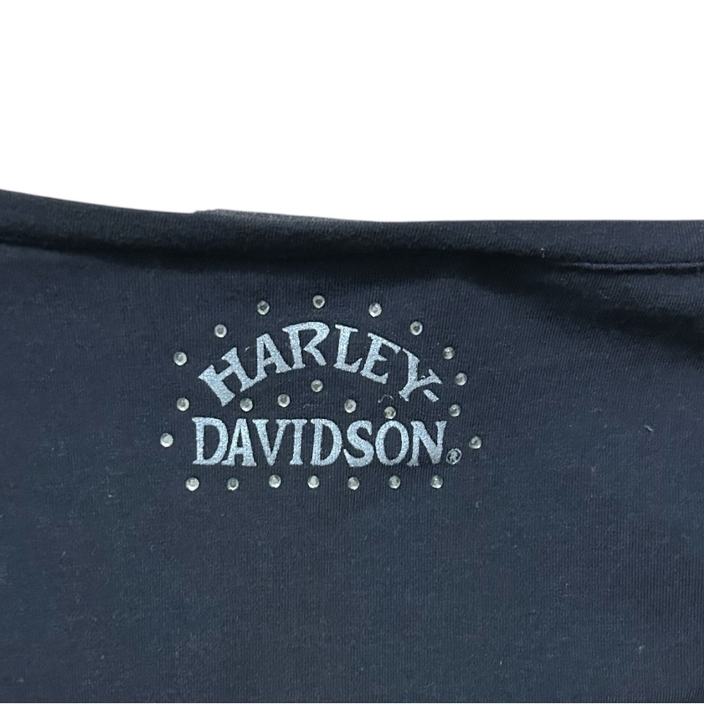 Harley-Davidson Navy Long Sleeve Tee with Skull Motif - Picture 5 of 7
